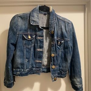 American Eagle women's denim jacket distressed Size M medium